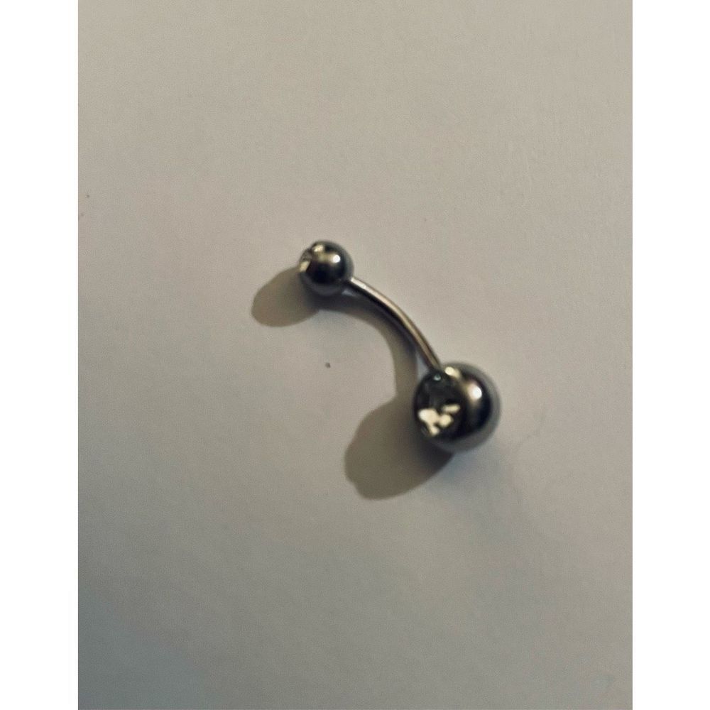 BLING WHITE SAPPHIRE SILVER BELLY RING - Picture 2 of 6